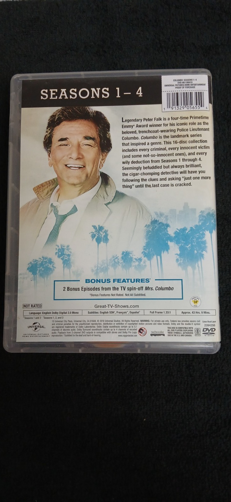 UNIVERSAL COLUMBO SEASONS #1-4 DVD SET PETER FALK Visit My eBay Store for More