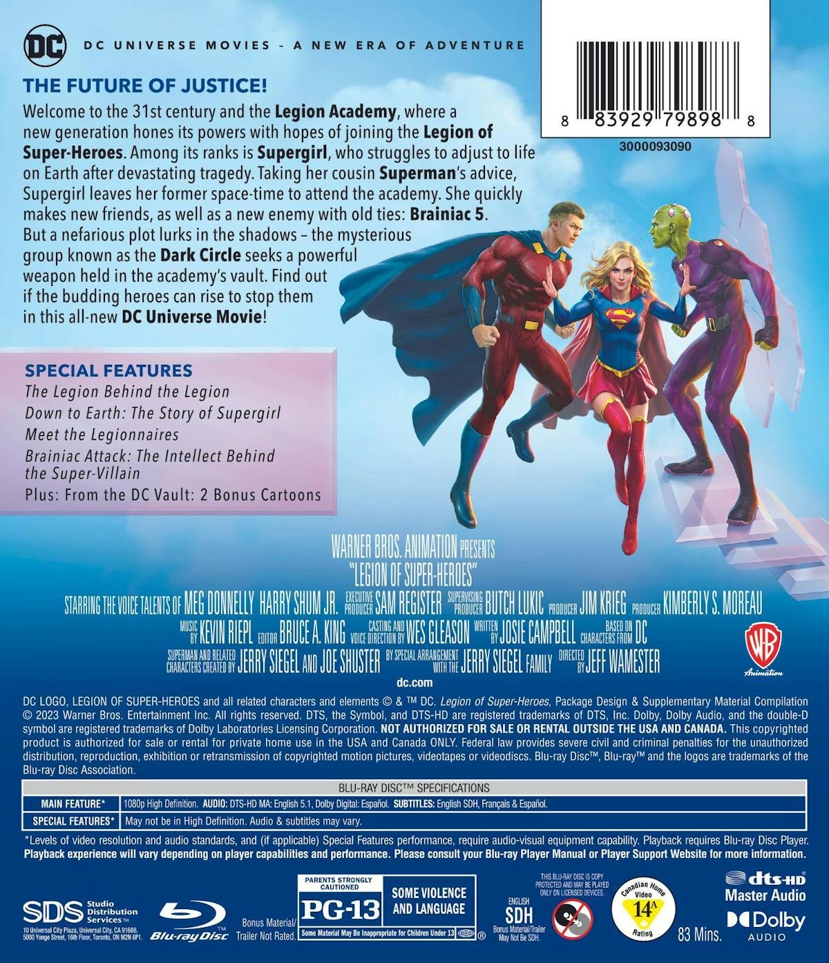 Legion of Super-heroes Blu-ray Meg Donnelly NEW