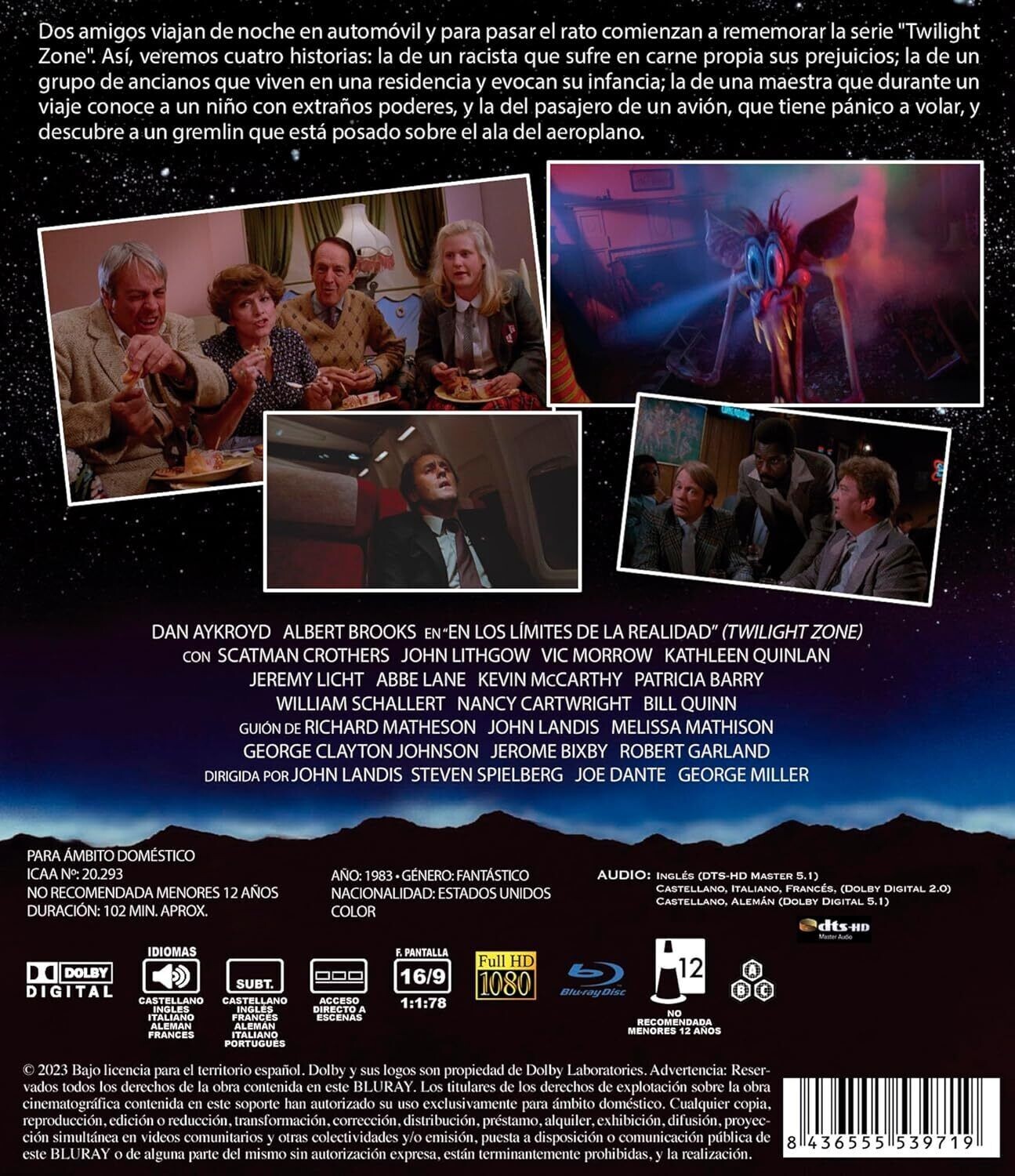 Twilight Zone: The Movie (1983) Blu-Ray NEW (Spanish Package has English Audio)