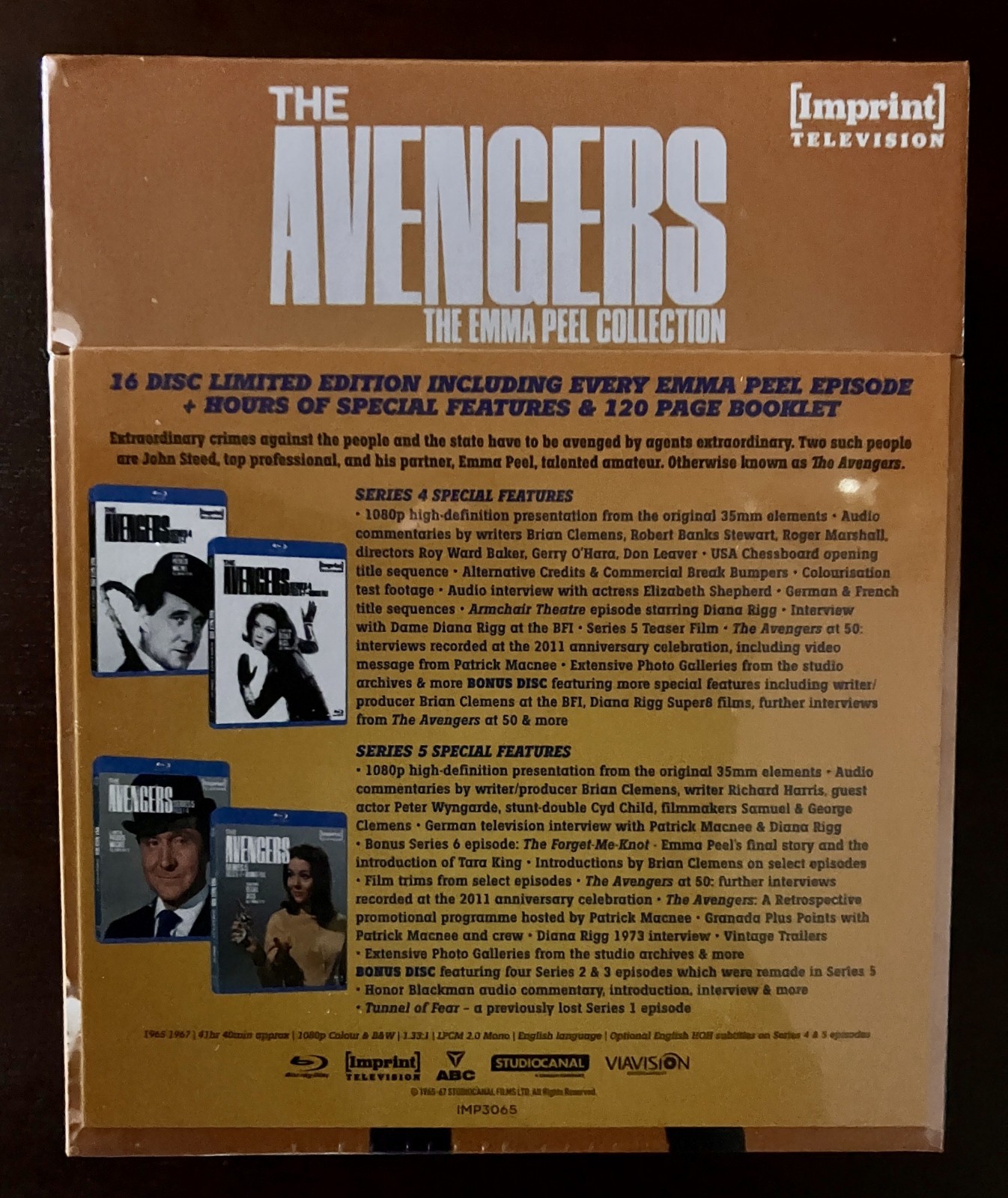 THE AVENGERS EMMA PEEL COLLECTION 1965-1967 BLU RAY BOX IMPRINT #3 SEALED (OOP)