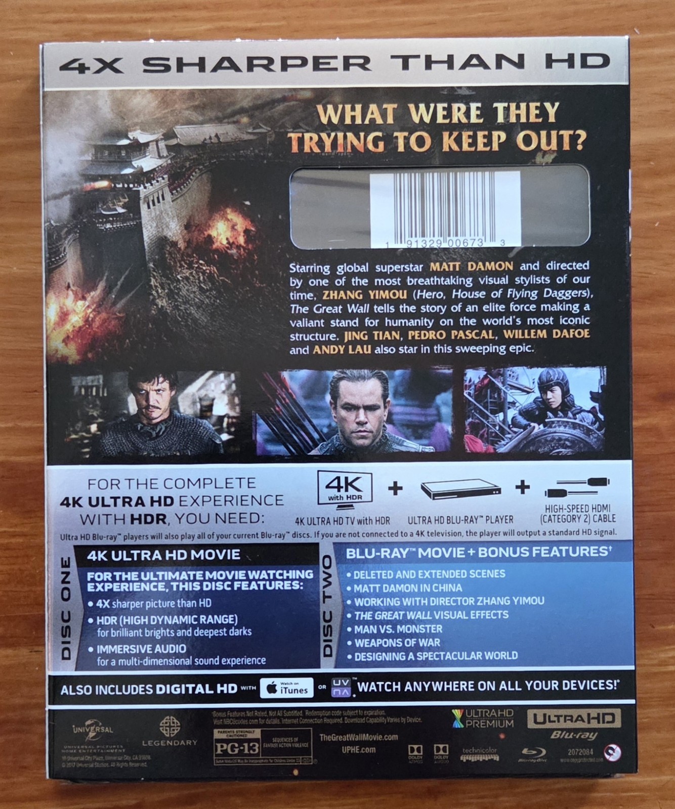 THE GREAT WALL 4K BLU-RAY–NEW & SEALED–W/SLIPCOVER–MINT!!!