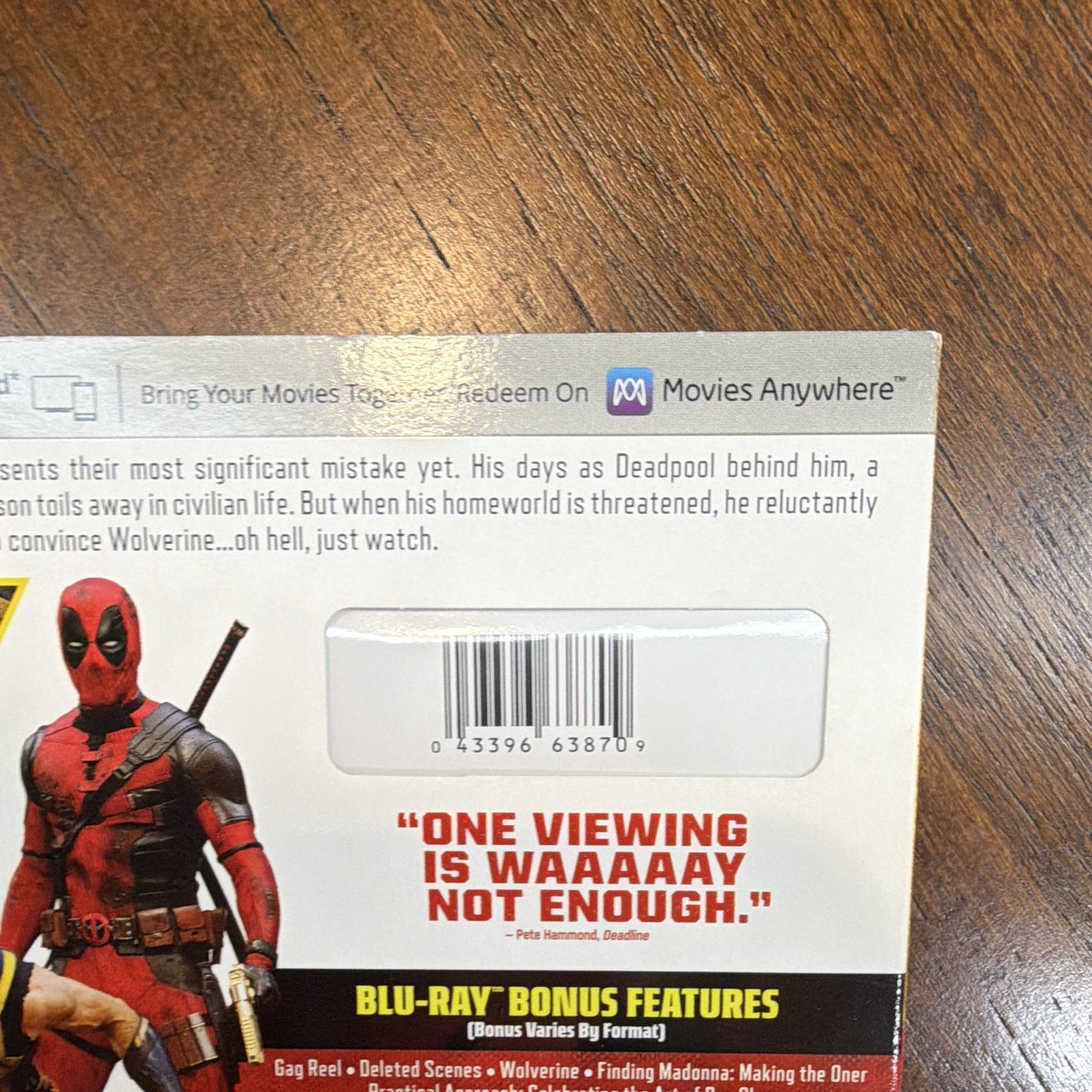 Marvel Studios Deadpool & Wolverine Blu-ray + Digital Copy w/ Slipcover (2024)