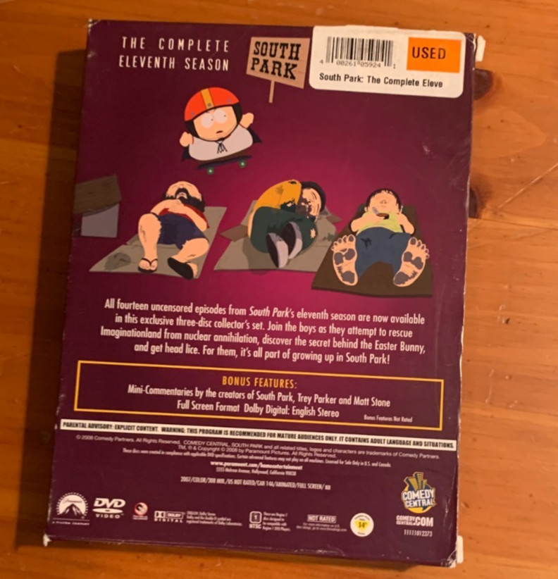 South Park: the Complete Eleventh Season (DVD, 2007) South Park Season 11 DVD