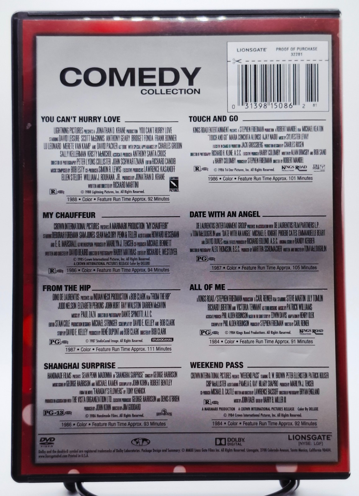 Lionsgate – 8 Movie Comedy Collection (2-Disc DVD, 2012) 80’s Comedy