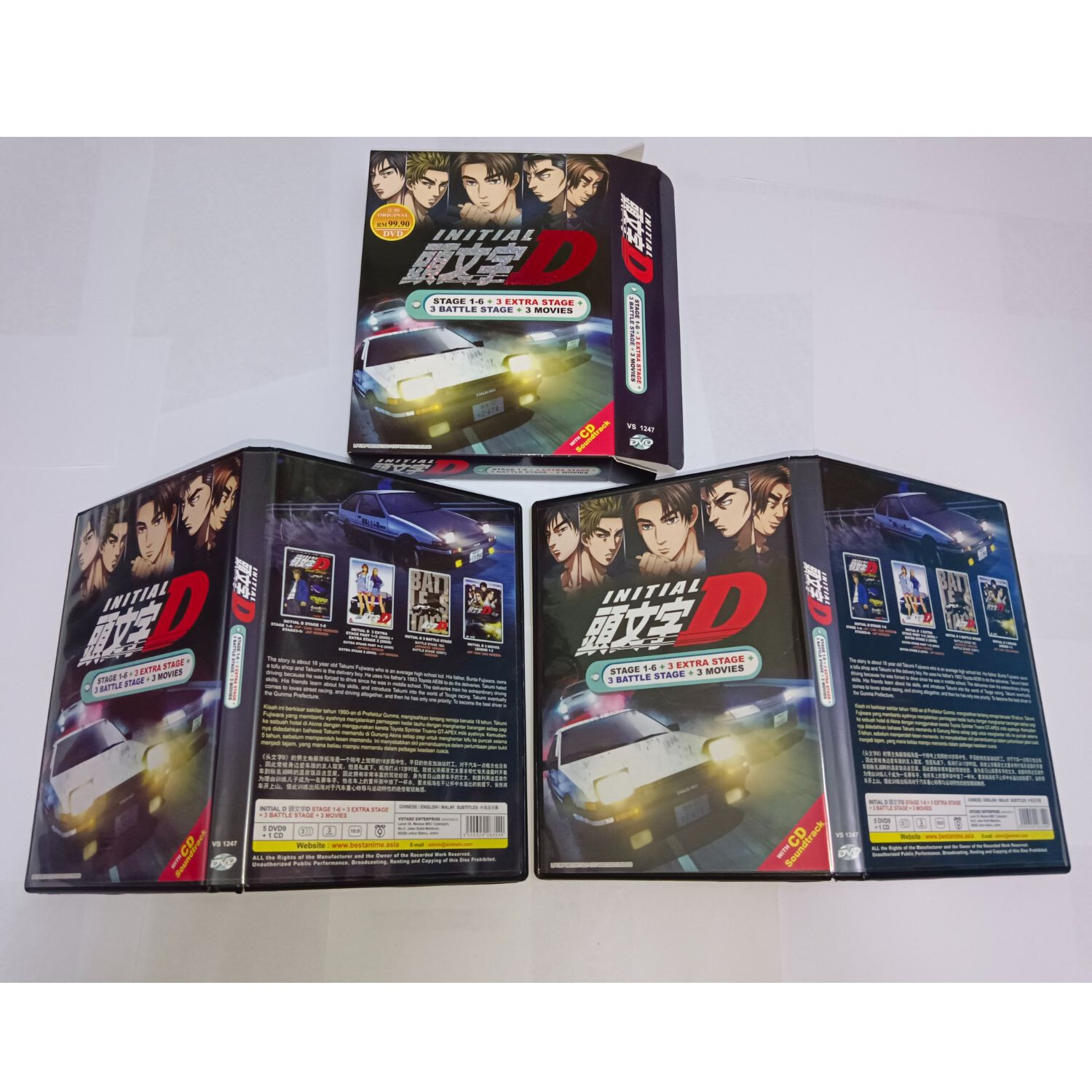 DVD INITIAL D (Stage 1-6)+3 Movies+Extra COMPLETE SET Ship From USA