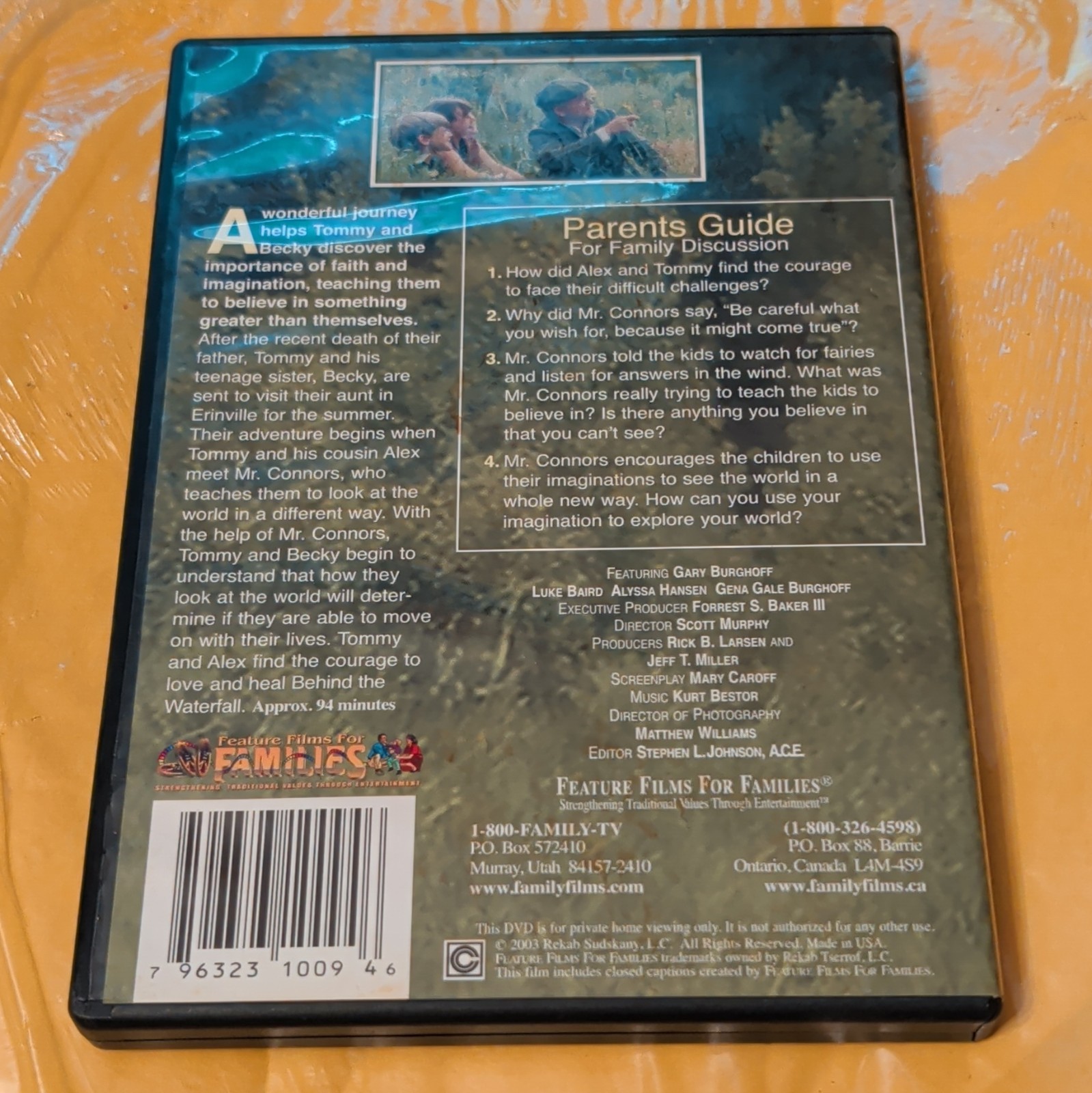 Feature Films For Families Behind the Waterfall DVD 2003 NR 94 Min CC