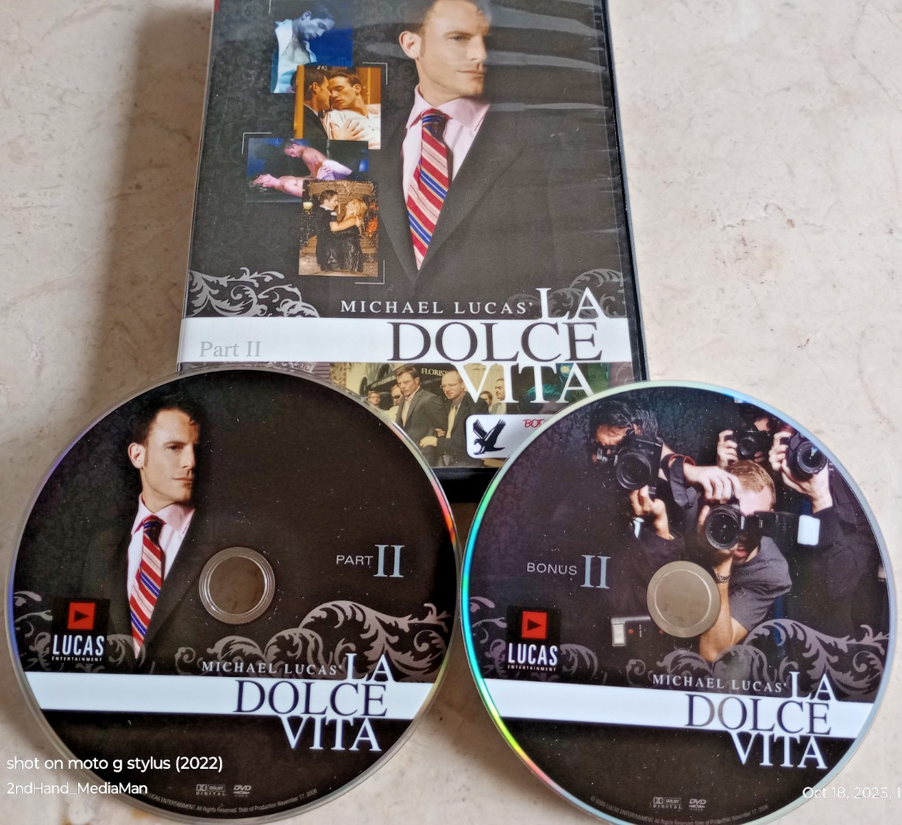 LUCAS ENTERTAINMENT LA DOLCE VITA PART II, 2 DISC DVD SET MENS INTEREST GAY