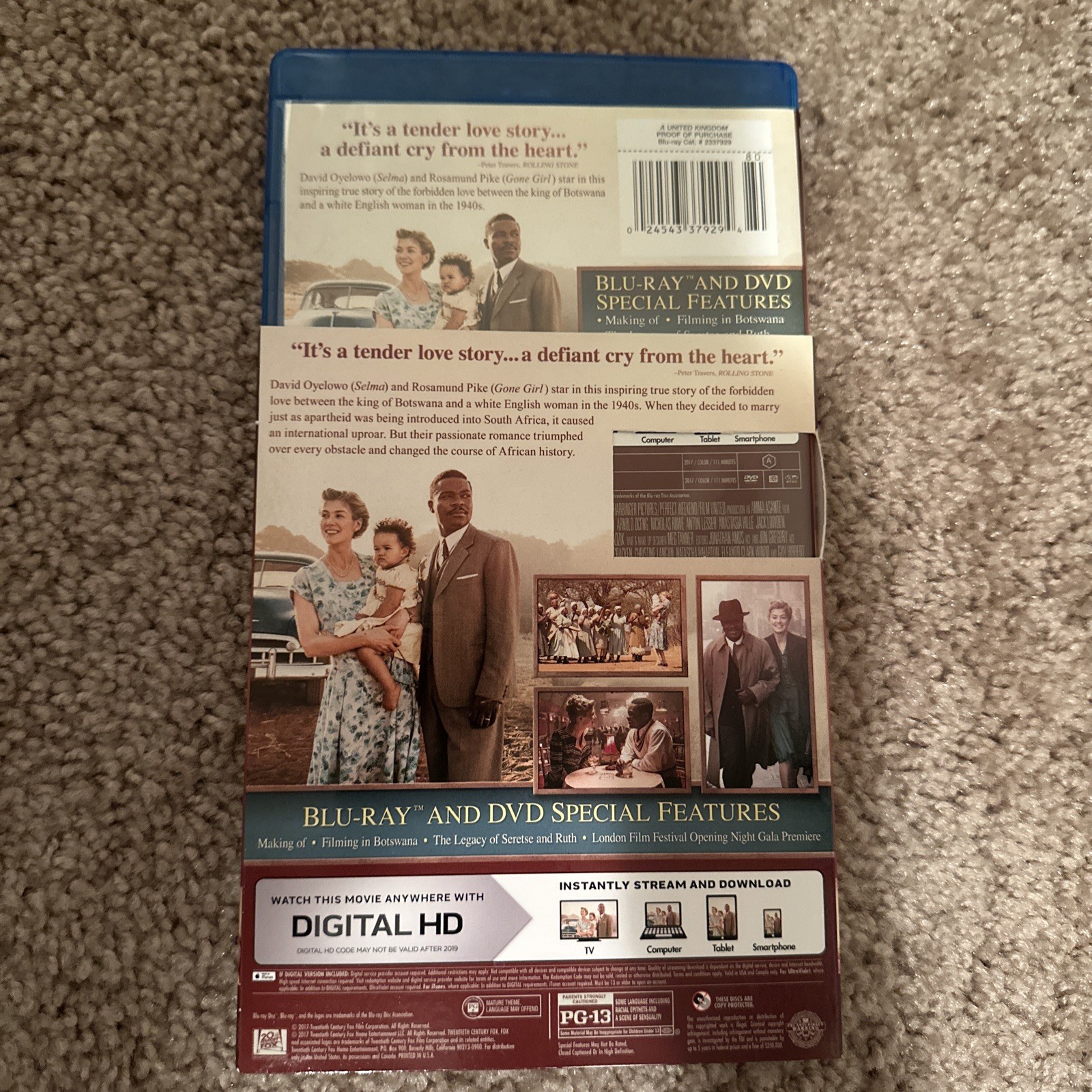 A United Kingdom (Blu-ray, 2016) Rosamund Pike With Rare Slipcover