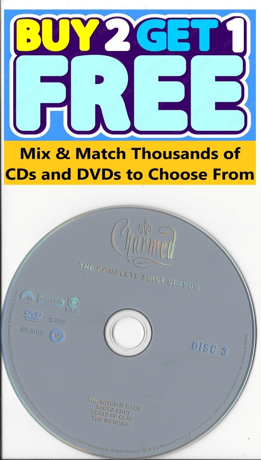 Charmed: The Complete Series (DVD) First Season 1 Disc 3 Replacement Disc