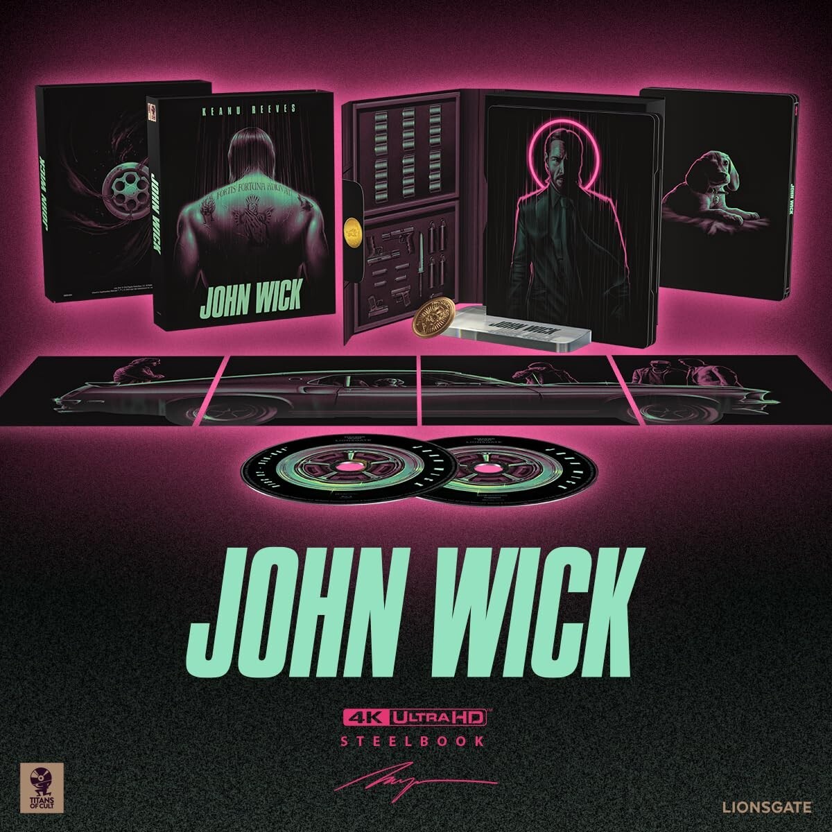 John Wick – Titans of Cult Edition w. Steelbook (4K UHD + Blu-ray, Region Free)