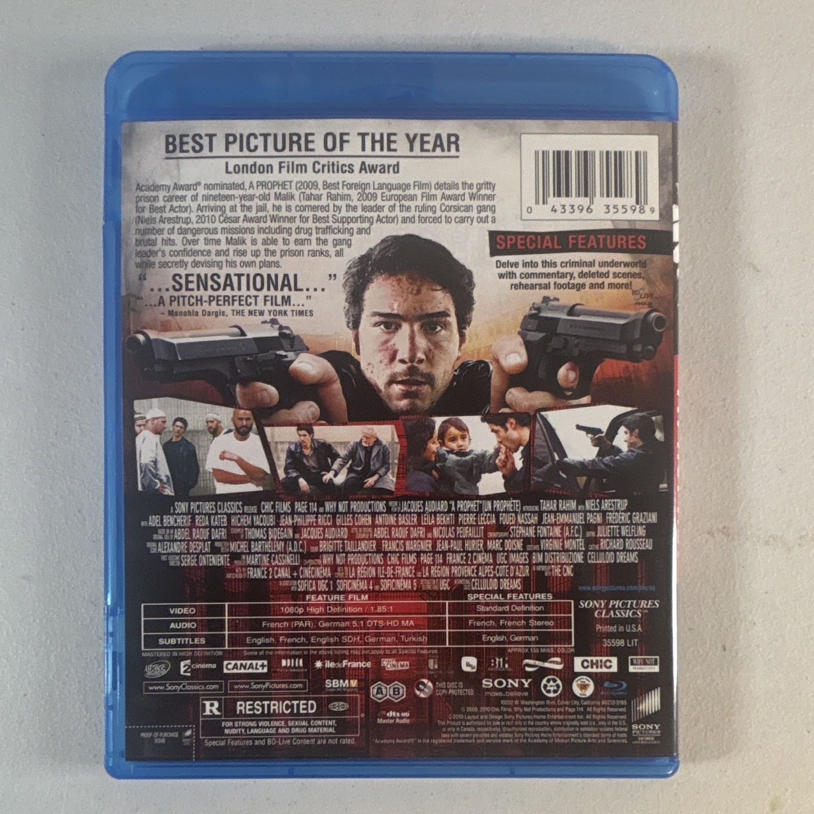 Sony Pictures Classics A Prophet (2009) Blu-ray R Crime/Drama w/ Deleted Scenes