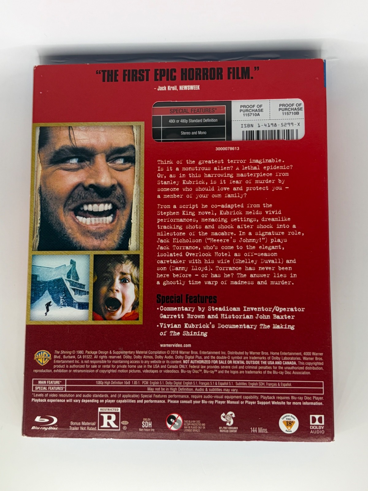 The Shining (Blu-ray, 1980) – No Digital Code – Jack Nicholson