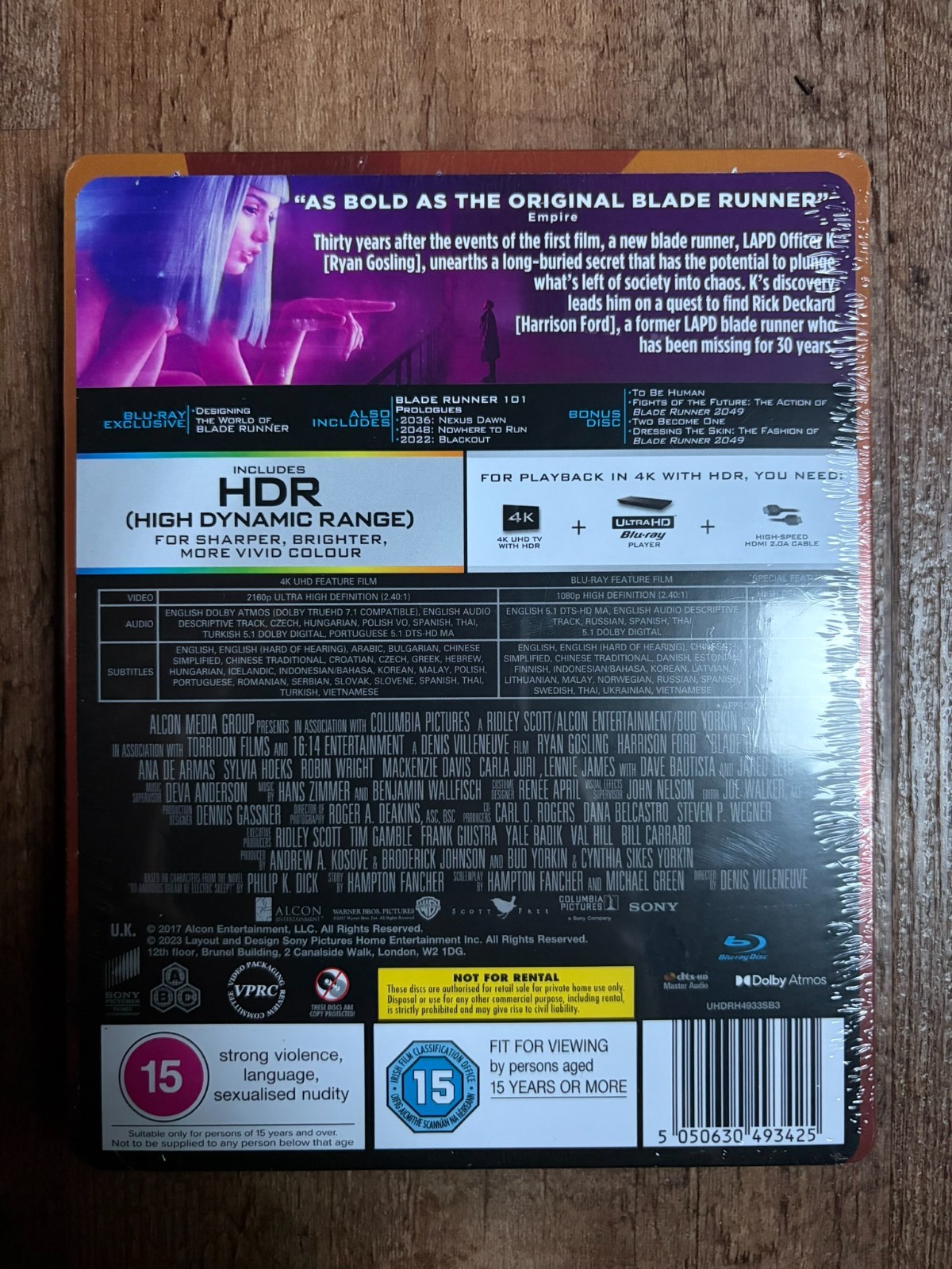 Blade Runner 2049 w. Steelbook (4K UHD + Blu-ray, UK Import, Region Free) *NEW*