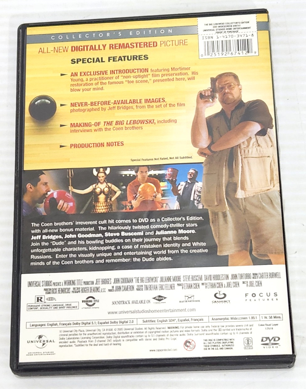 Lot of 3 Coen Brothers DVD True Grit Big Lebowski Inside Llewyn Davis Joel Ethan