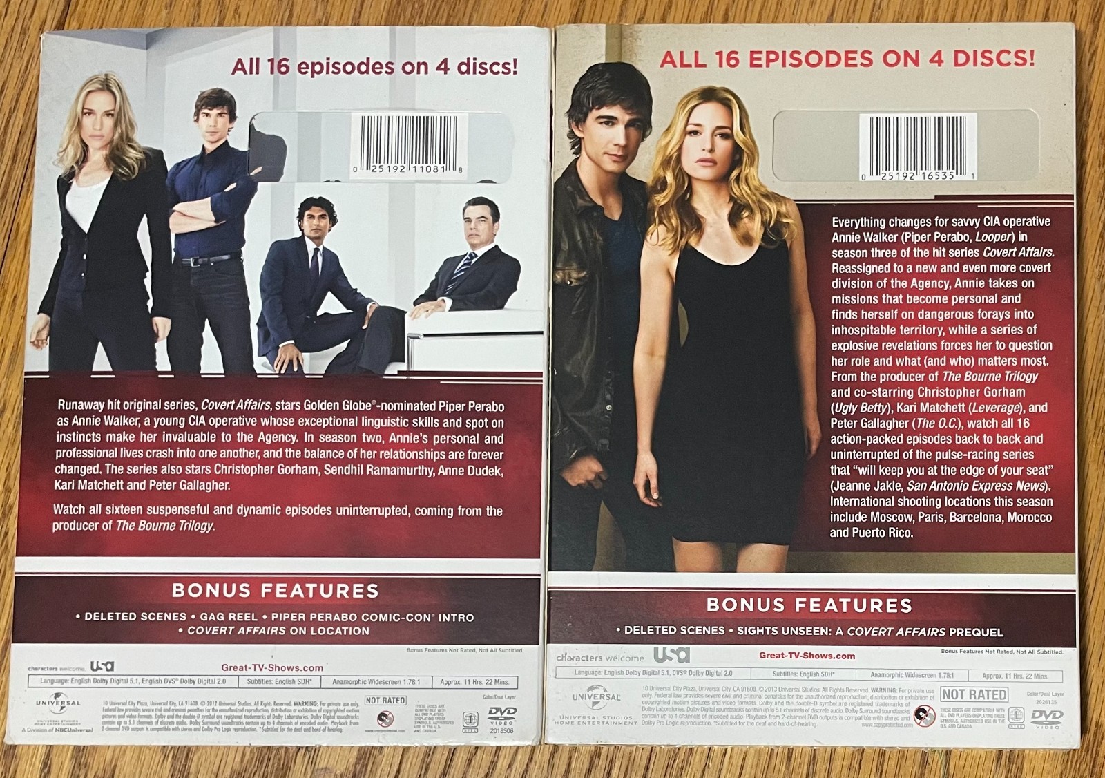 Covert Affairs Seasons Two & Three DVD NEW Slipcovers Season 2 3 Piper Perabo