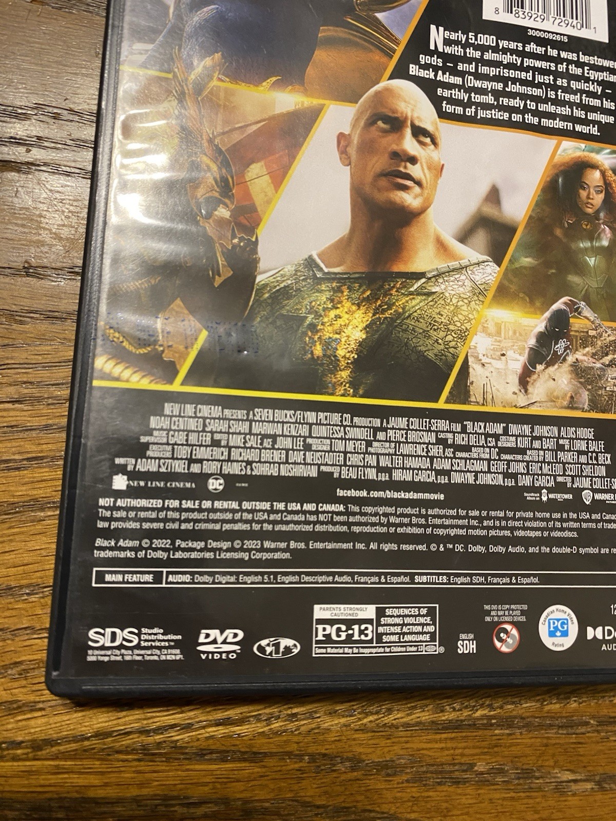 Black Adam (DVD, 2022) Dwayne Johnson Dr. Fate Hawkman The Atom DC Comics
