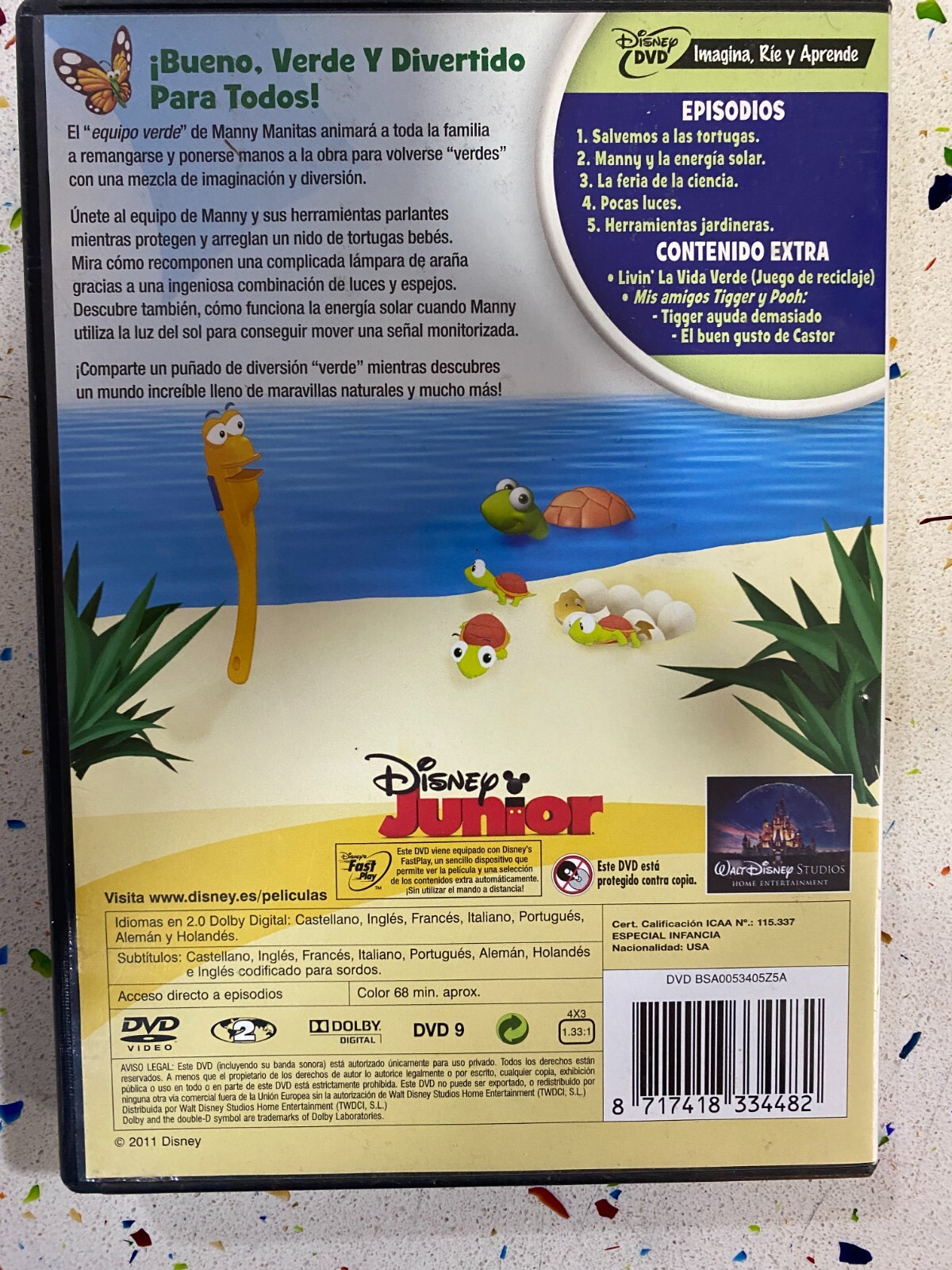 Manny Manitas DVD Green Team – Disney Spanish English French German Italian AM