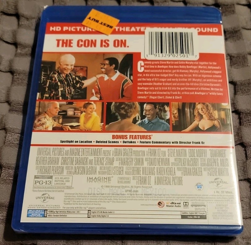 NEW Bowfinger (Blu-ray, 1999) Steve Martin Eddie Murphy Heather Graham SEALED