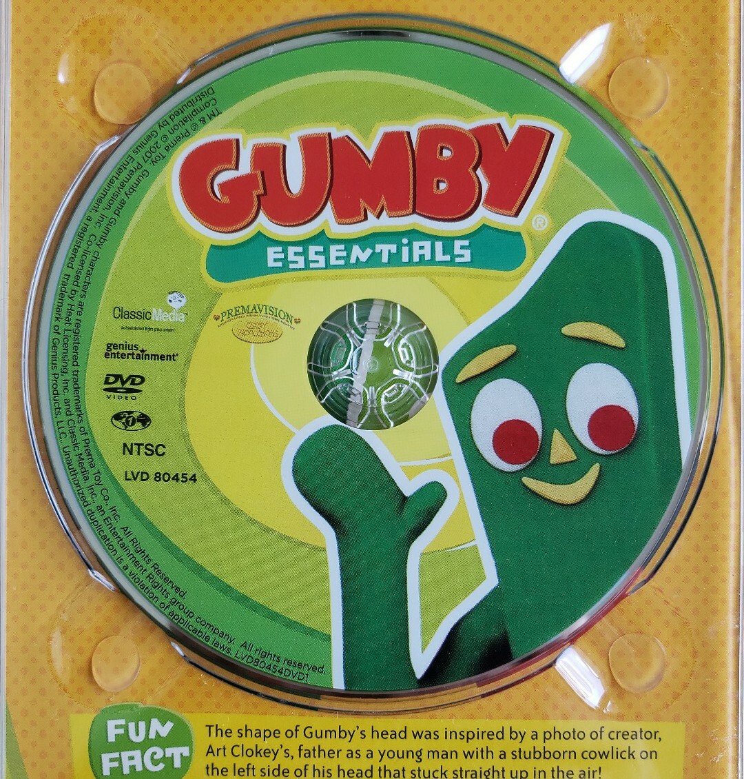 Gumby Essentials – Vol. 1 (DVD, 2007) 15 Episodes Tested 100% Guaranteed VGC