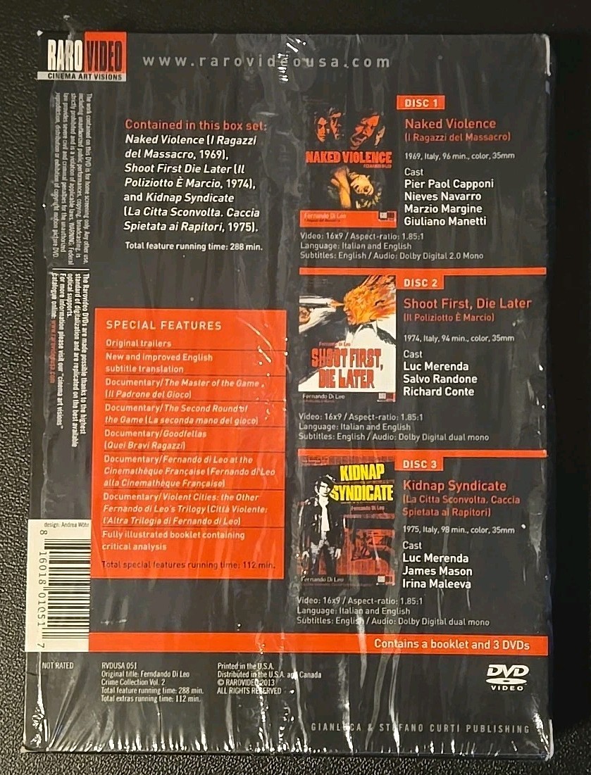 Fernando Di Leo: Italian Crime Collection Vol 2 2013 DVD Box Set KINO LORBER
