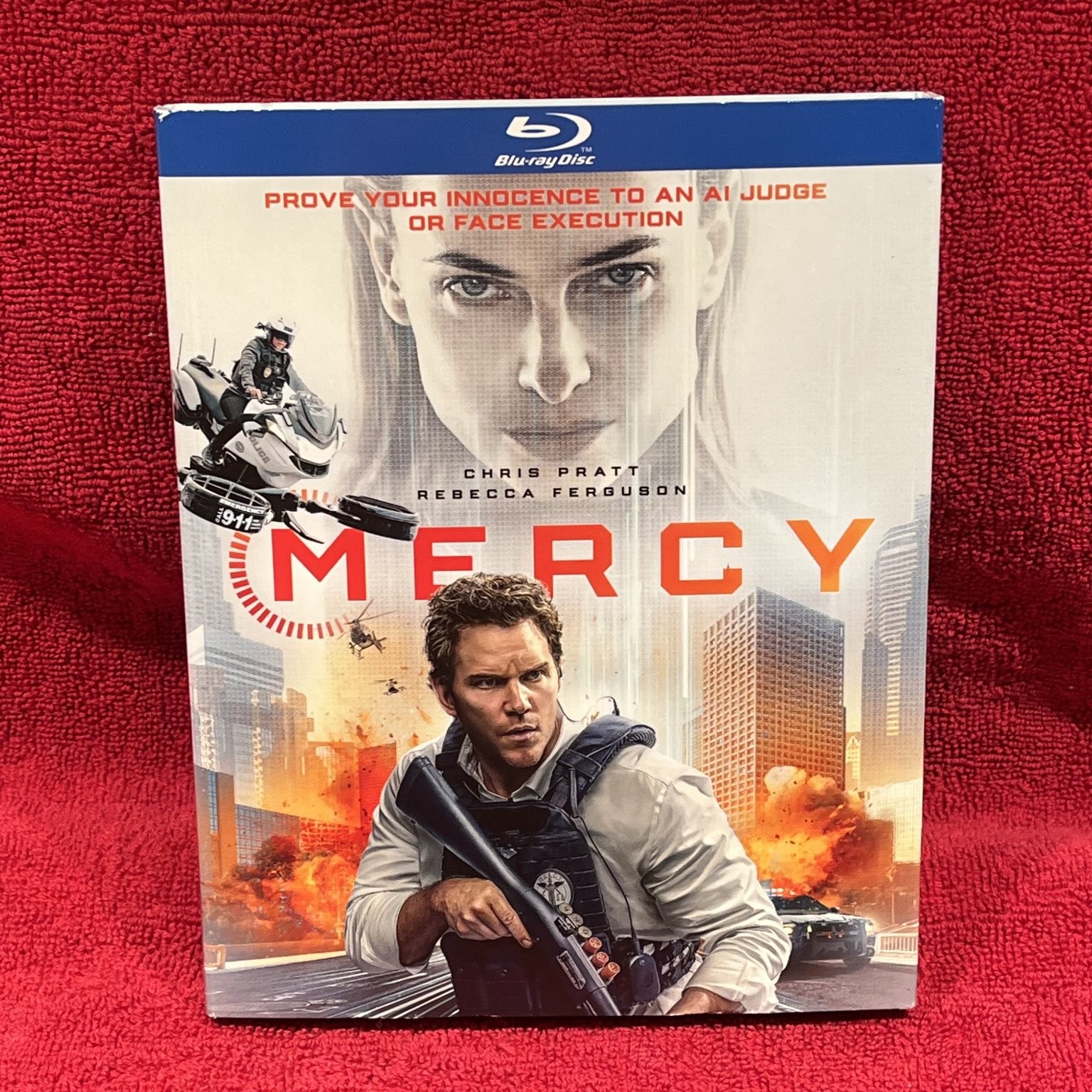 Mercy Blu-ray 2023 Chris Pratt Rebecca Ferguson Action Thriller PG-13 – NEW