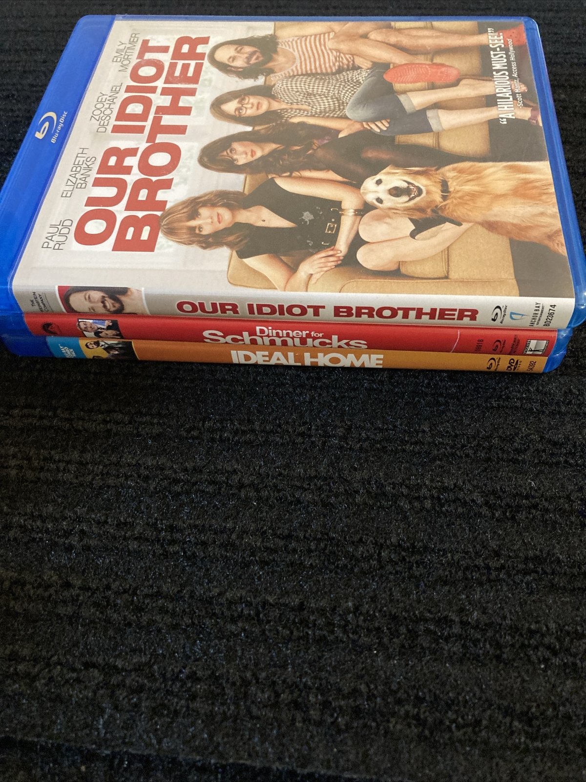 Our Idiot Brother + Ideal Home + Dinner For Schmucks (Paul Rudd Blu-ray Lot)