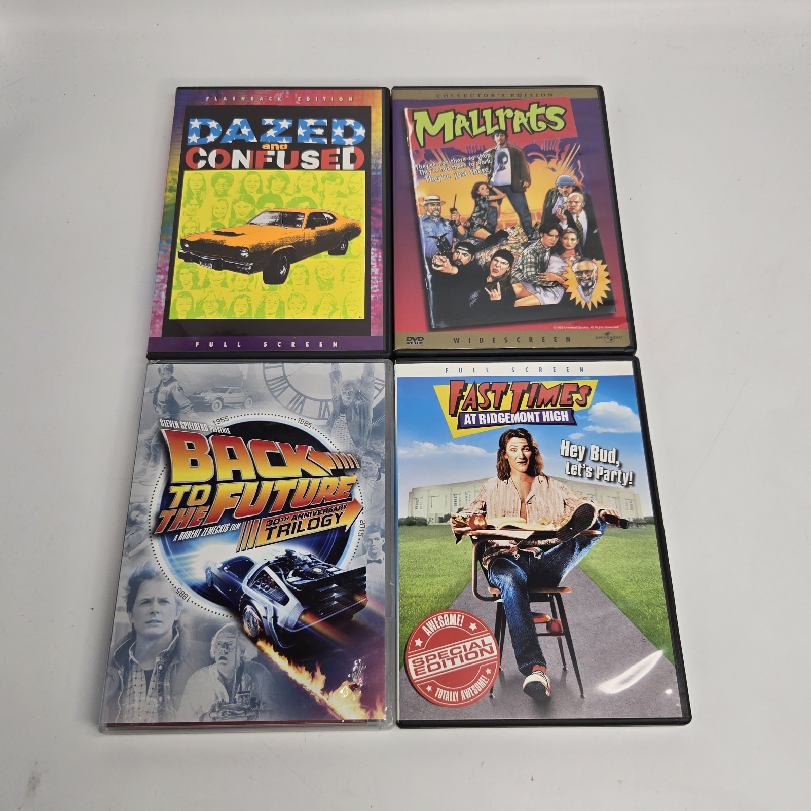 Comedy DVD lot Back to the Future Trilogy Fast Times Mallrats Dazed and Confused