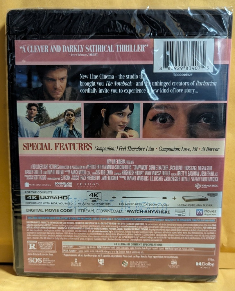 Companion [4K ULTRA HD DISC ONLY!!] [NO DIGITAL]