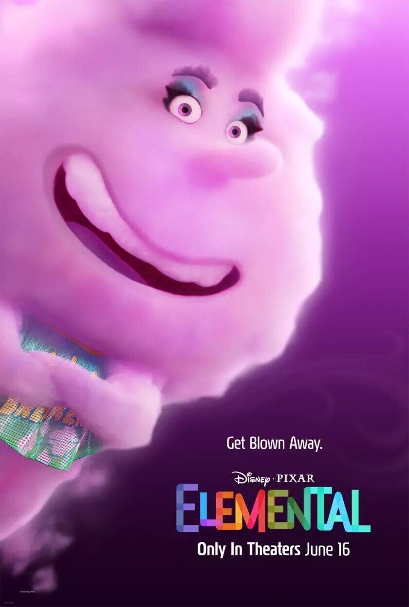 Disney Pixar Elemental DVD 2023 w/Set of 4 Double Sided 27×40 Character Posters