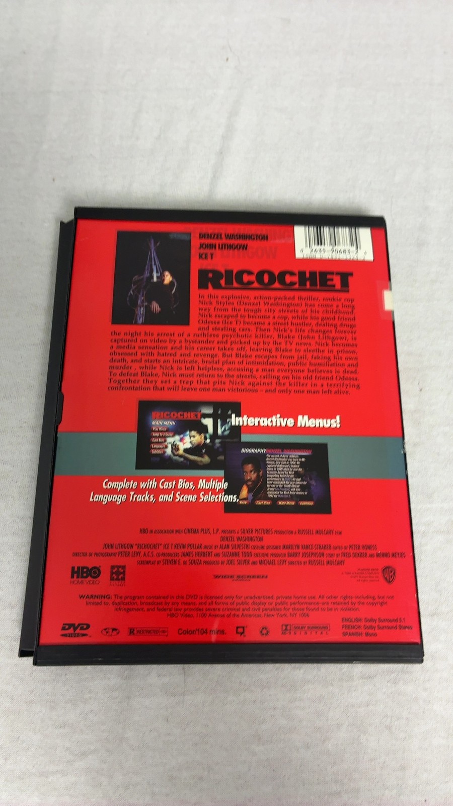 Hbo Home Video Ricochet DVD Denzel Washington **Save up to 45%**