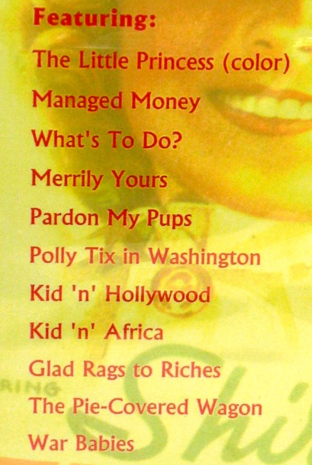 Shirley Temple NEW! DVD,FREE SHIP! LITTLE PRINCESS IN COLOR,WHAT’S TO DO?, 4 HRS