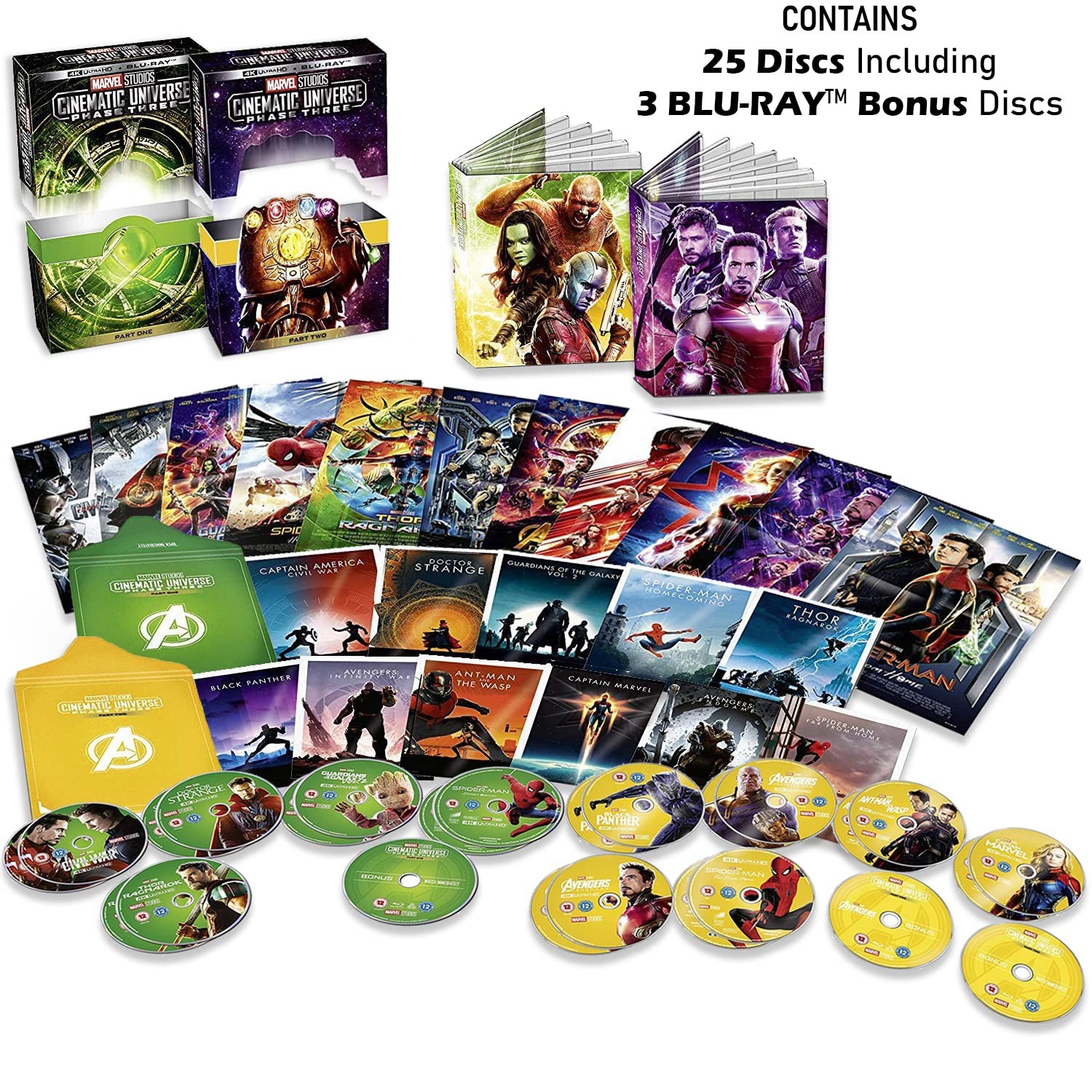 🔥MARVEL STUDIOS PHASE THREE (3) *Parts 1 & 2* 4K ULTRA HD*MINT!*FREE SHIPPING!