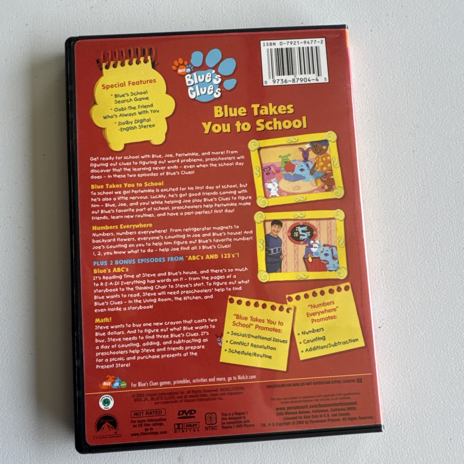 Nick Jr Blues Clues ABC’s 123’s And More DVD Box Set Like New