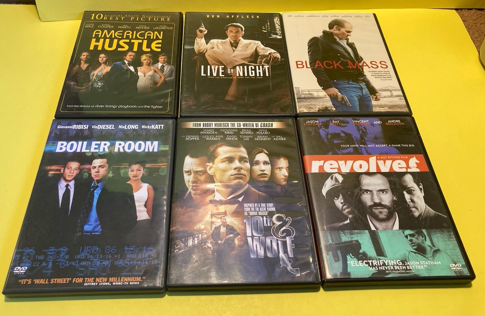 6 GANGSTER CRIME MOVIES (DVD Lot) Drama Thriller Revolver Live By Night Mafia