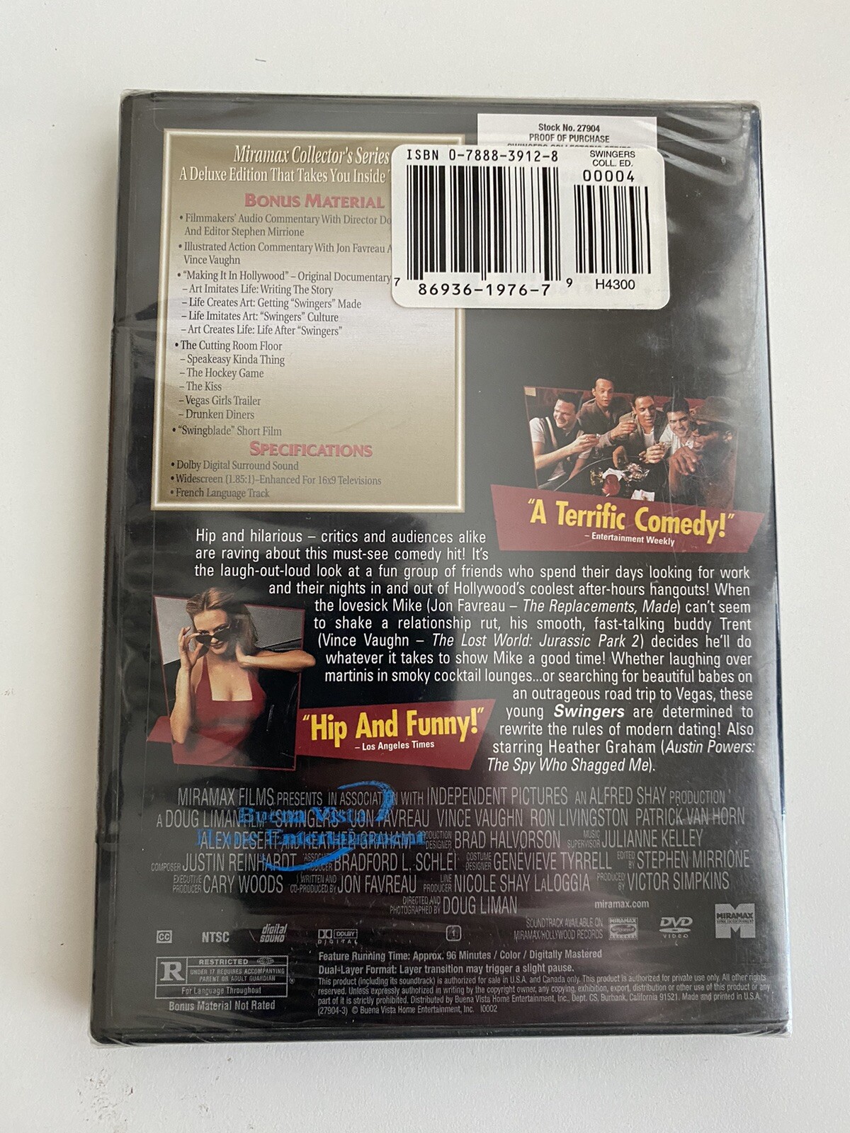 SEALED Swingers (DVD, 2002) Vince Vaughn & Jon Favreau