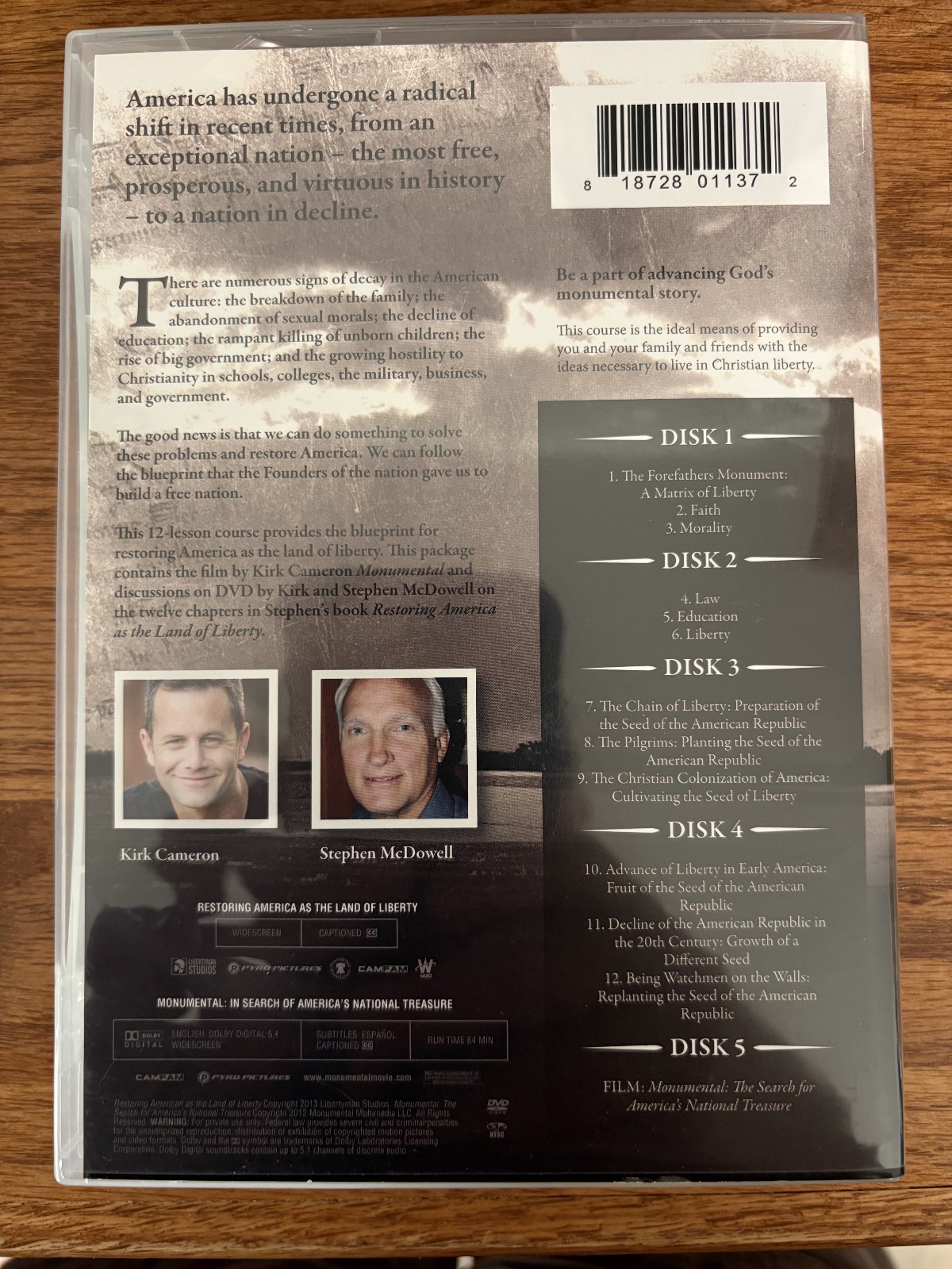 (Kirk Cameron) Monumental Restoring America as the Land of Liberty 12 Lesson DVD