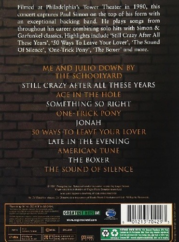 Paul Simon – Live From Philadelphia (DVD 353 – 104) NEW