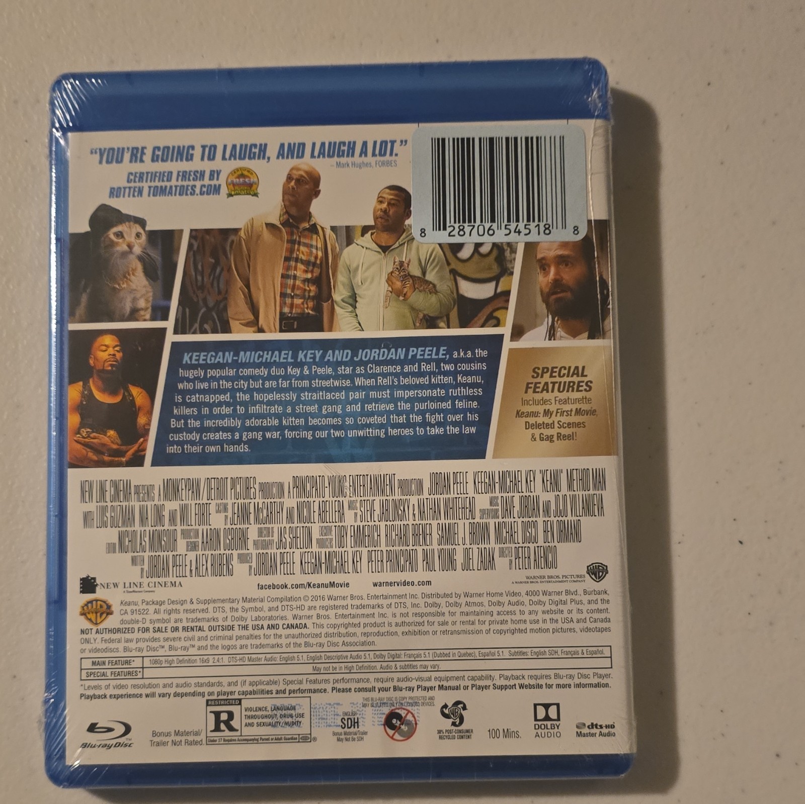 Warner Bros. Keanu Blu-ray R 2016 100 min Key Peele Bonus Deleted Scenes