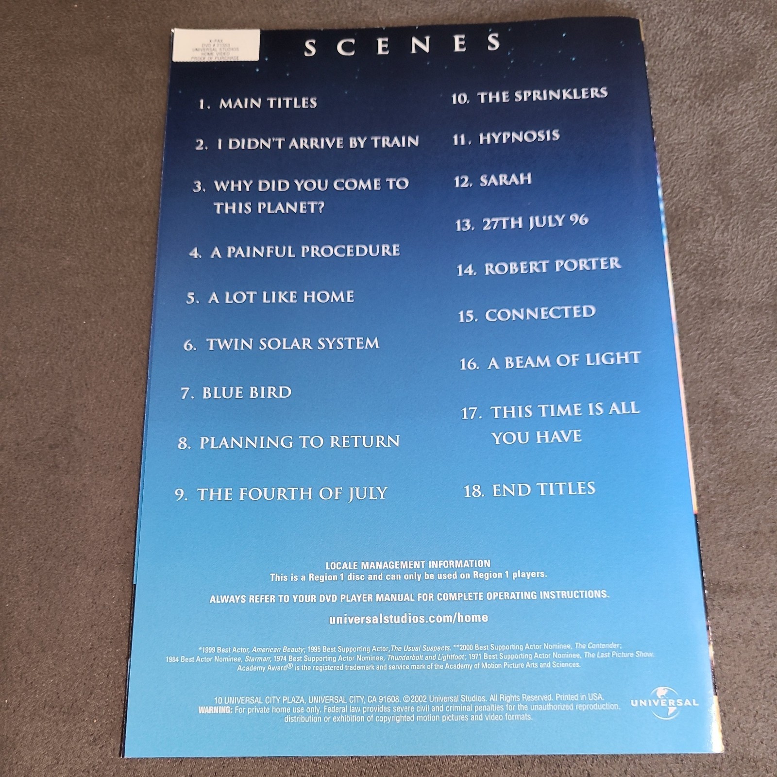 K-Pax (DVD, 2001)