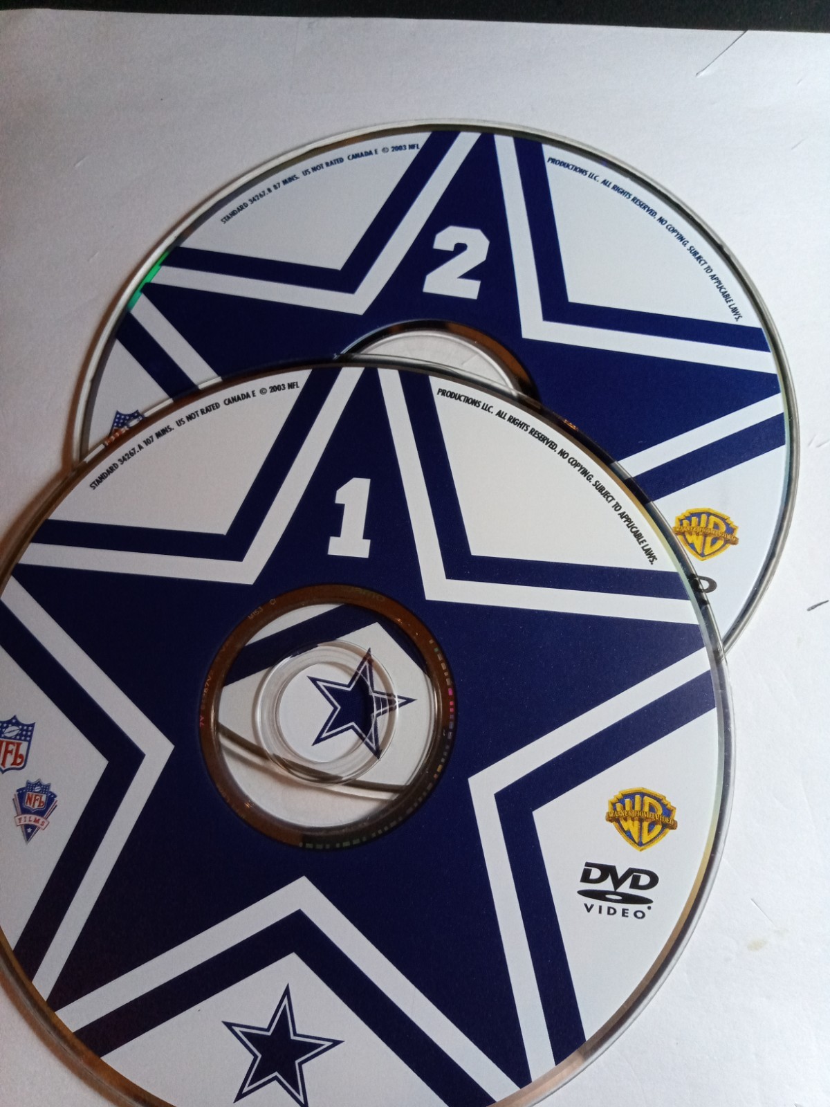 DALLAS COWBOYS HISTORY 2DISC DVD DISC ONLY USED FREESHIP NO TRACKING
