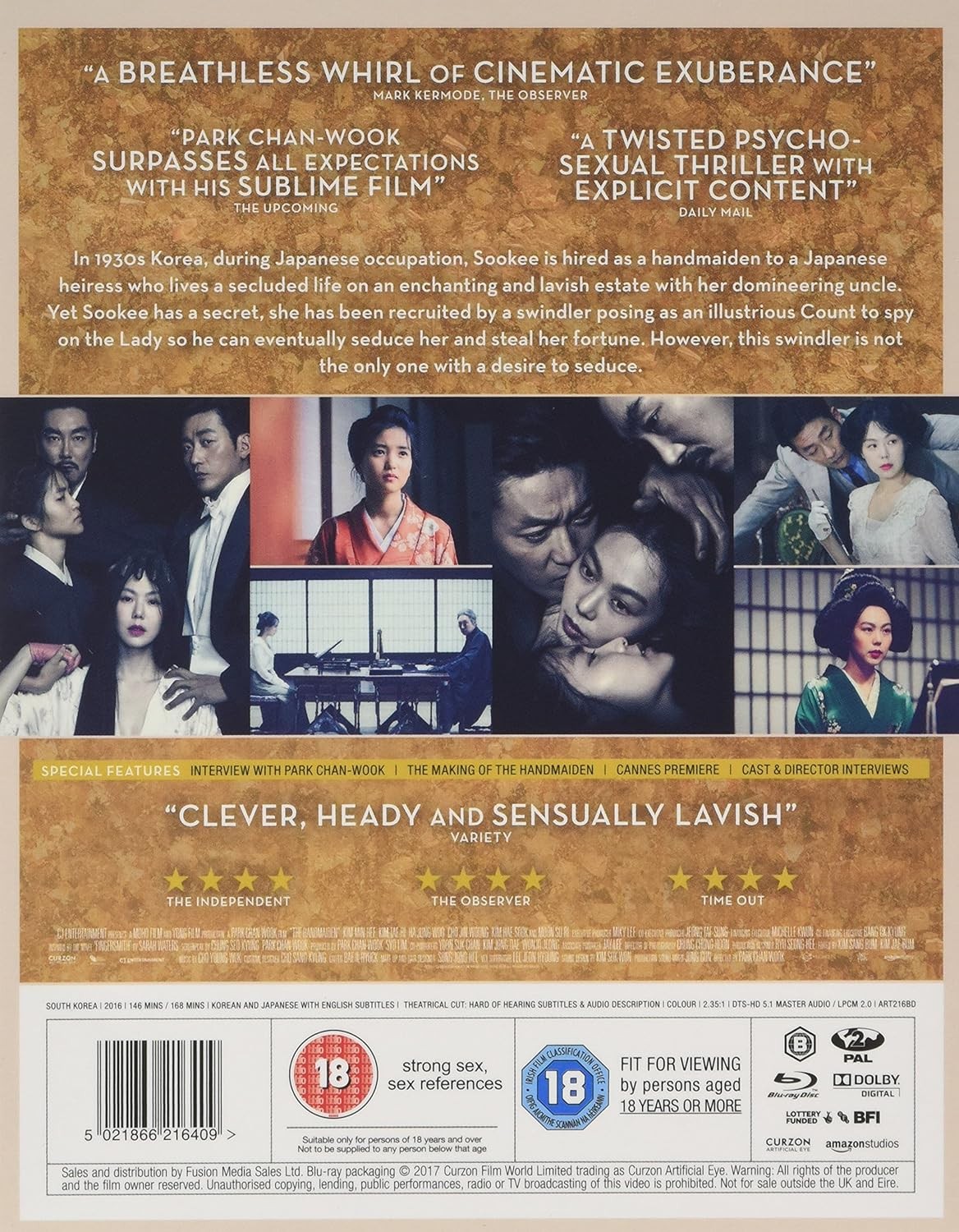 The Handmaiden Special Edition (Blu-ray) Min-hee Kim Tae-ri Kim (UK IMPORT)