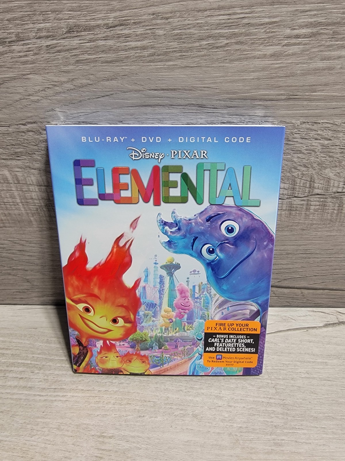 Elemental (2023) Blu-Ray & DVD w/Slipcase Disney Pixar SEALED