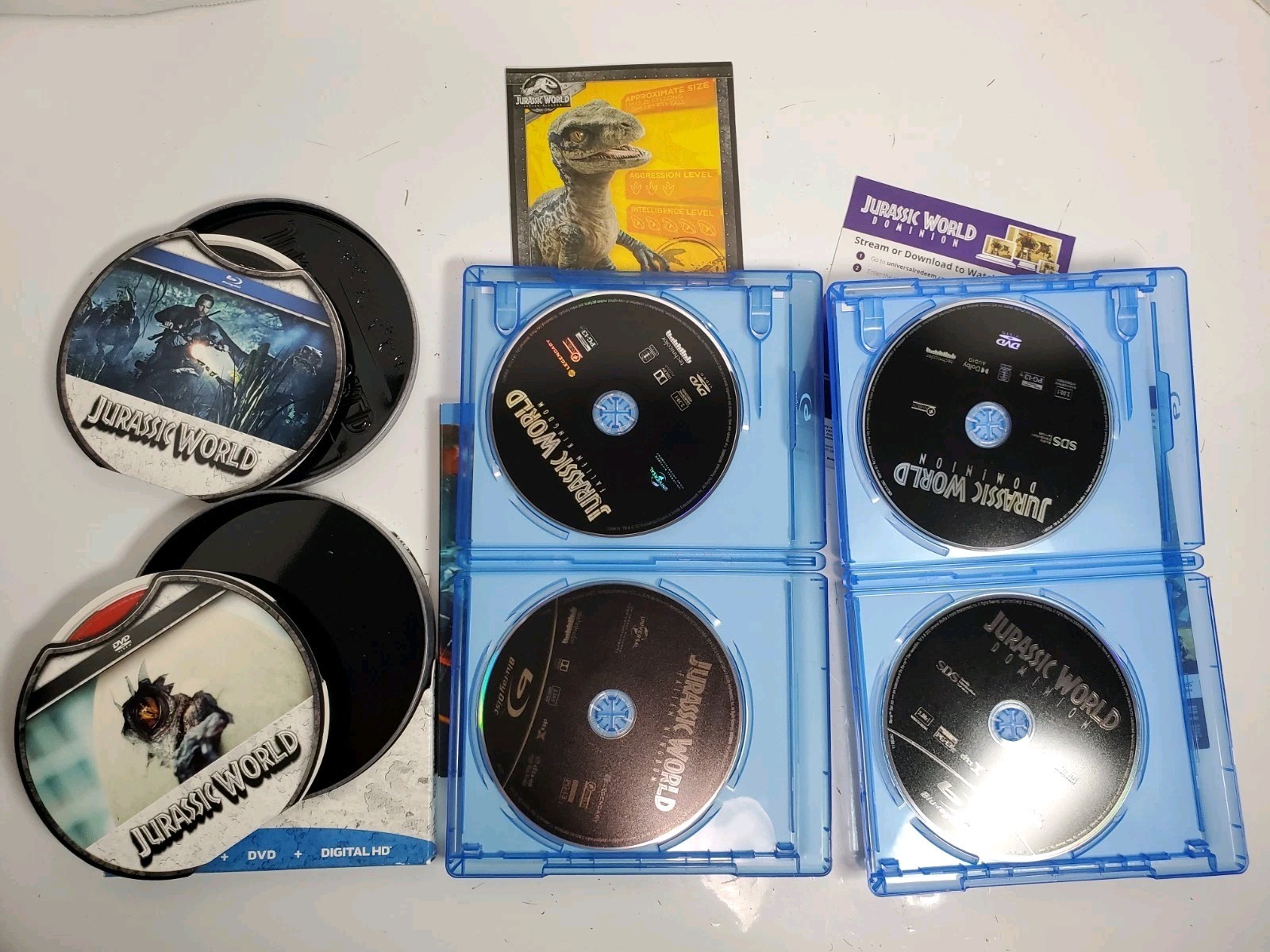 3 Jurassic World Blu Ray / DVD Movies Jurassic World, Fallen Kingdom, Dominion