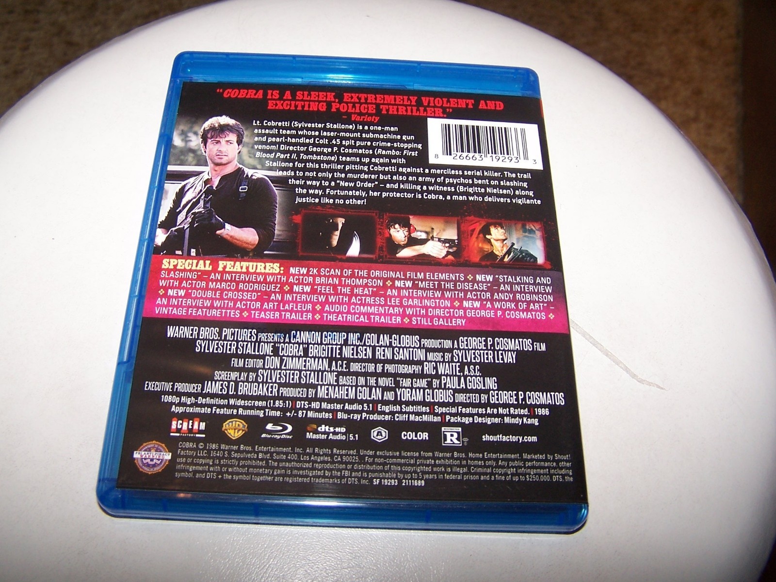 Cobra- 1986- Blu-ray – Collector’s Edition- Sylvester Stallone