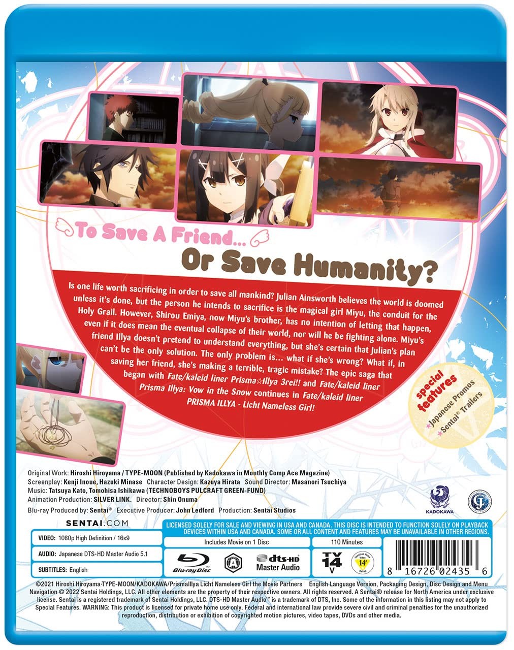Fate/kaleid Prisma Illya – Licht Nameless Girl (Blu-ray) Shin Oonuma