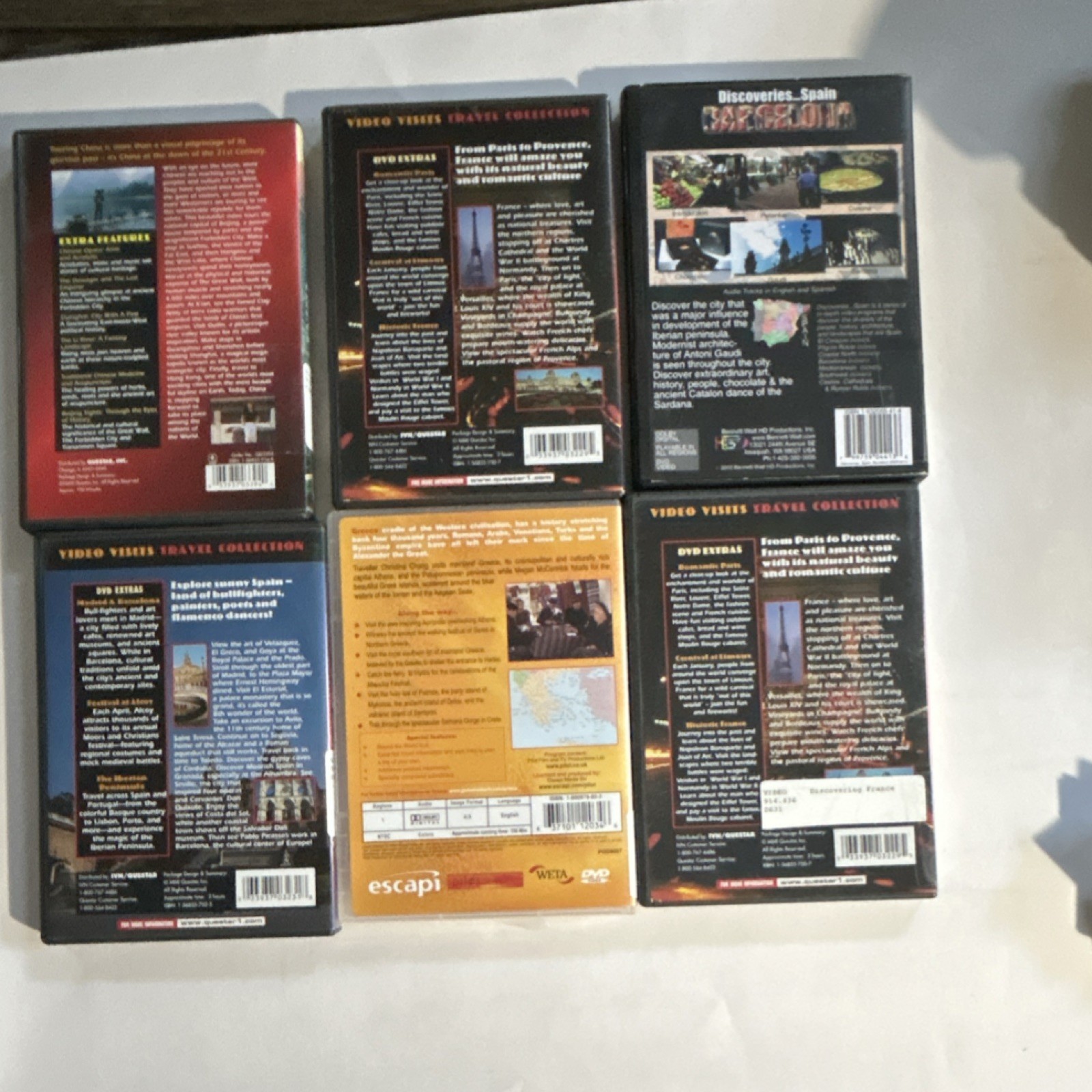 Travel Documentary France Spain China Greece Collection DVD 6 total