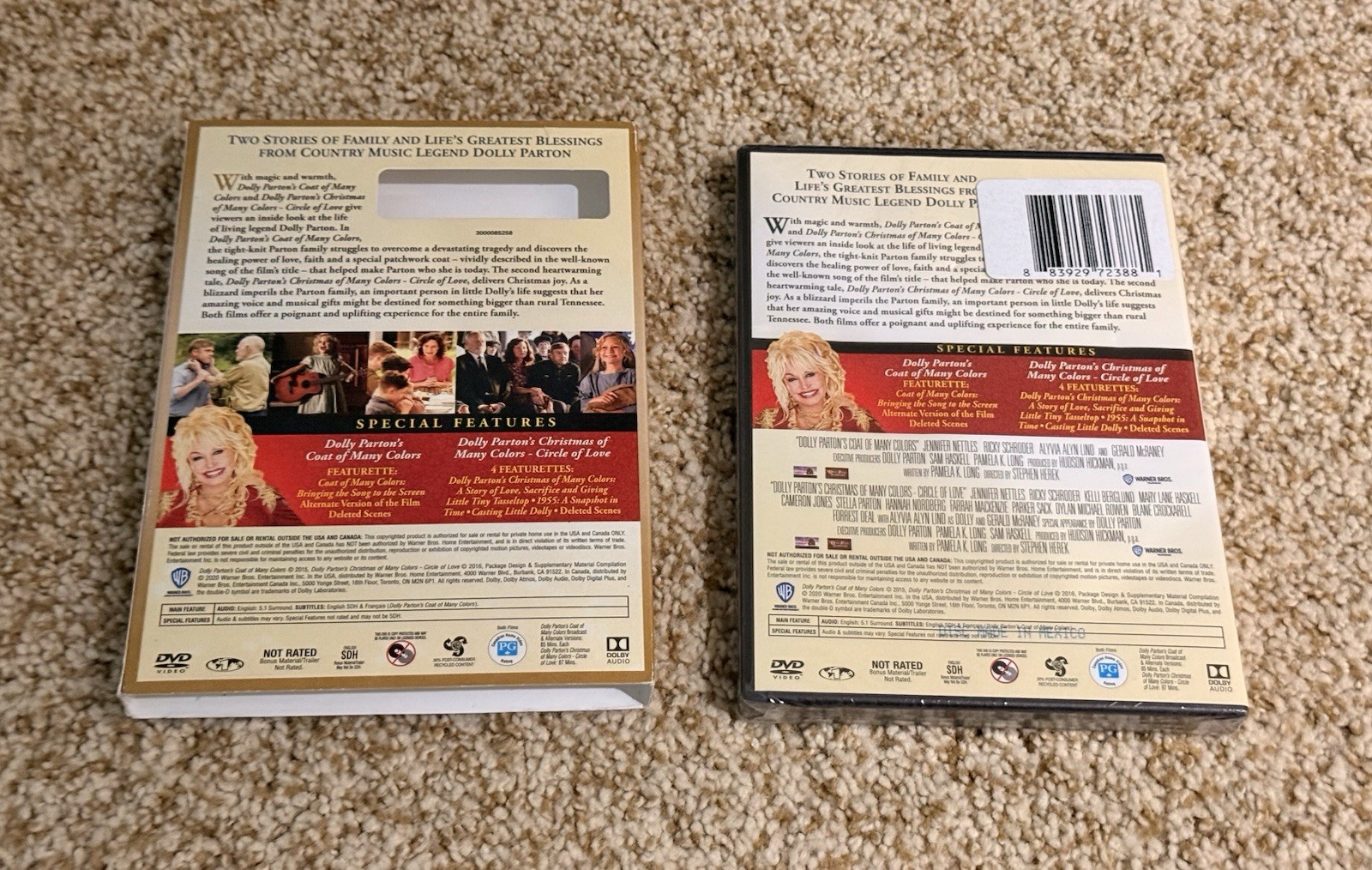 Dolly Parton’s Of Many Colors Coat of Many Colors 2 Films DVD New