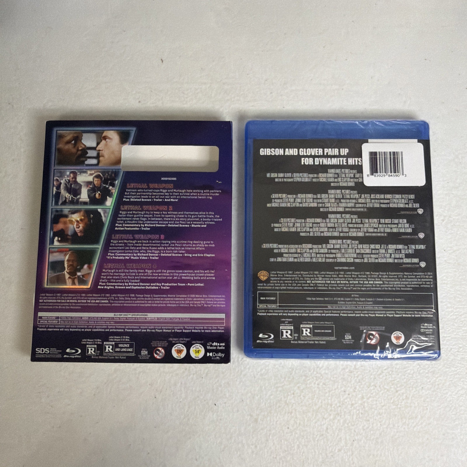Lethal Weapon Collection Blu-ray Box Set (4 Movies) — Mel Gibson RARE Slipcover