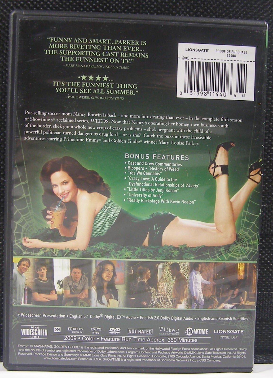 Weeds The Hemptress Returns Fifth Saeson on DVD Lionsgate 2009 360min