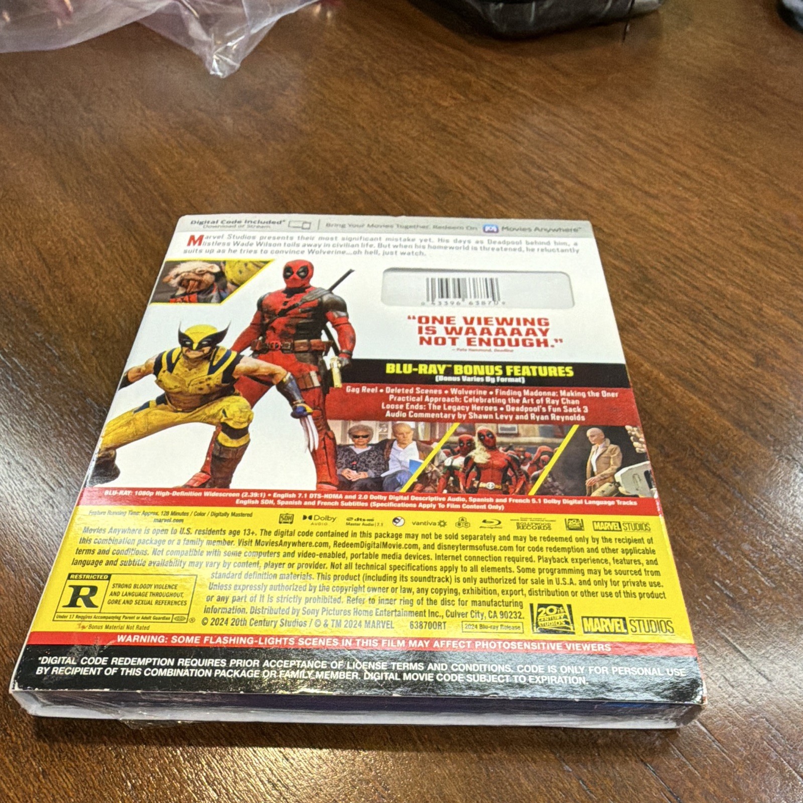 Marvel Studios Deadpool & Wolverine Blu-ray + Digital Copy w/ Slipcover (2024)